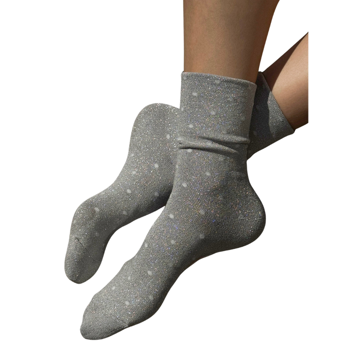 Lurex Patterned Sneaker Socks