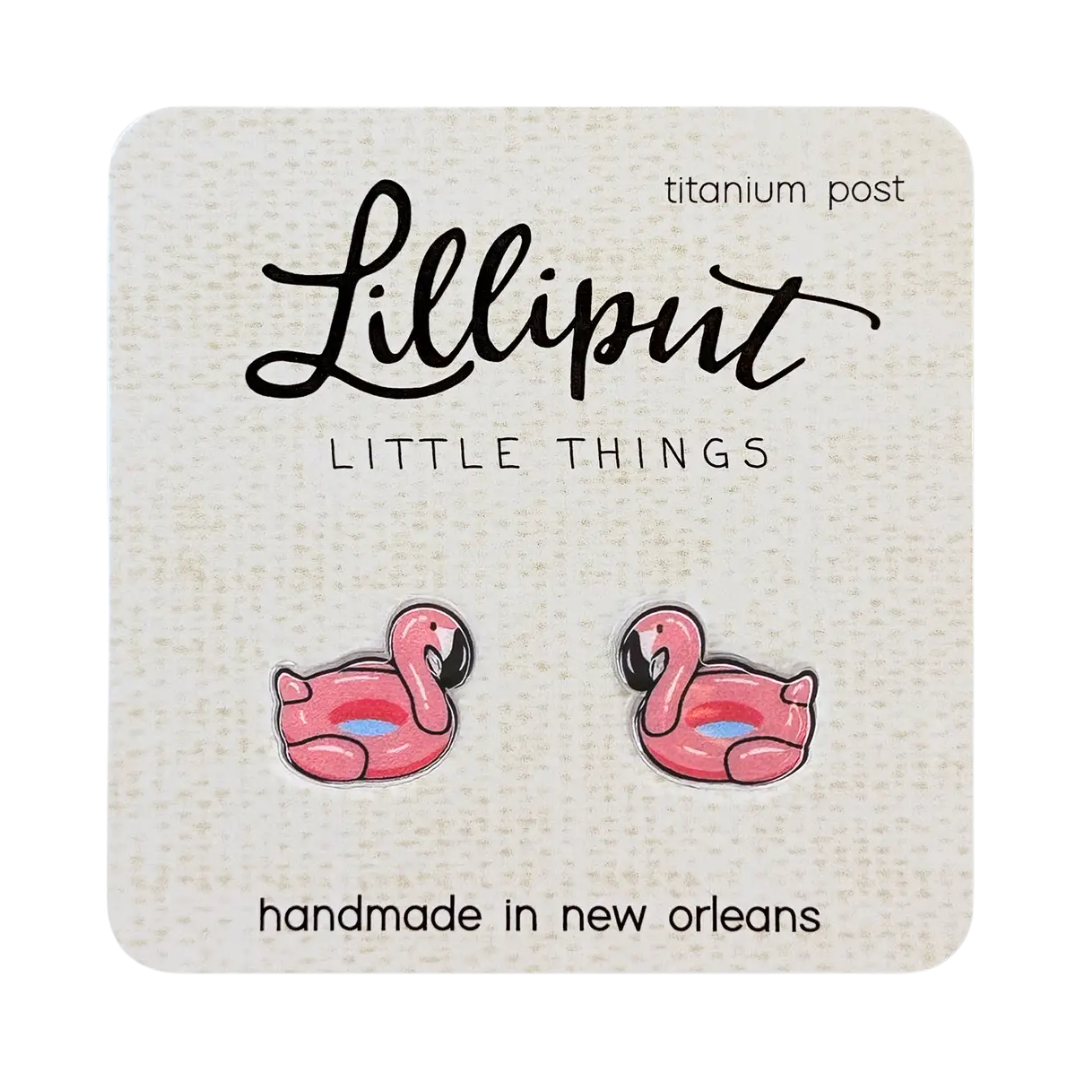 Flamingo Pool Floaty Earrings