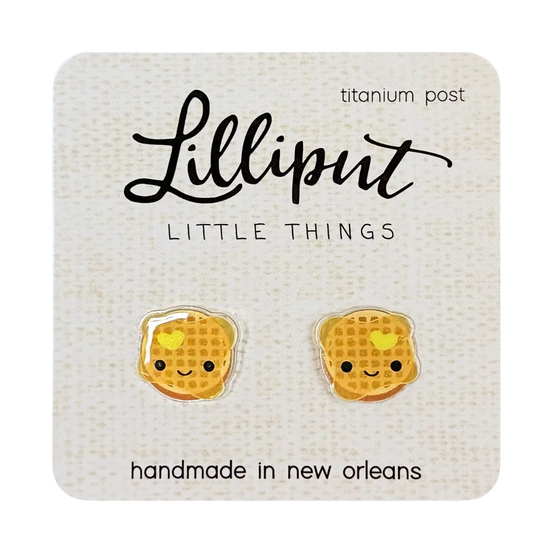 Kawaii Waffle Earrings