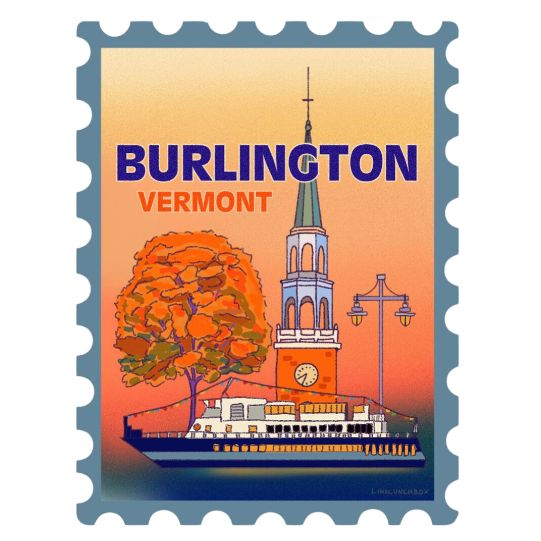 Burlington Stamp Sticker