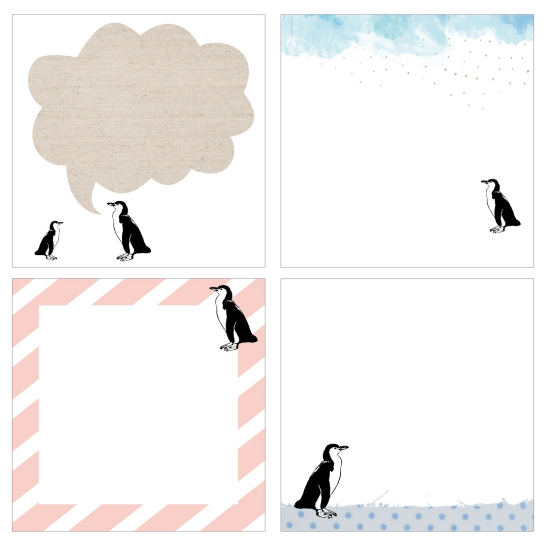 Green Flash Animal Square Memo Pad, Penguin