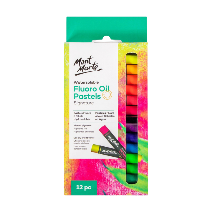 Watersoluble Fluoro Oil Pastels Signature 12pc