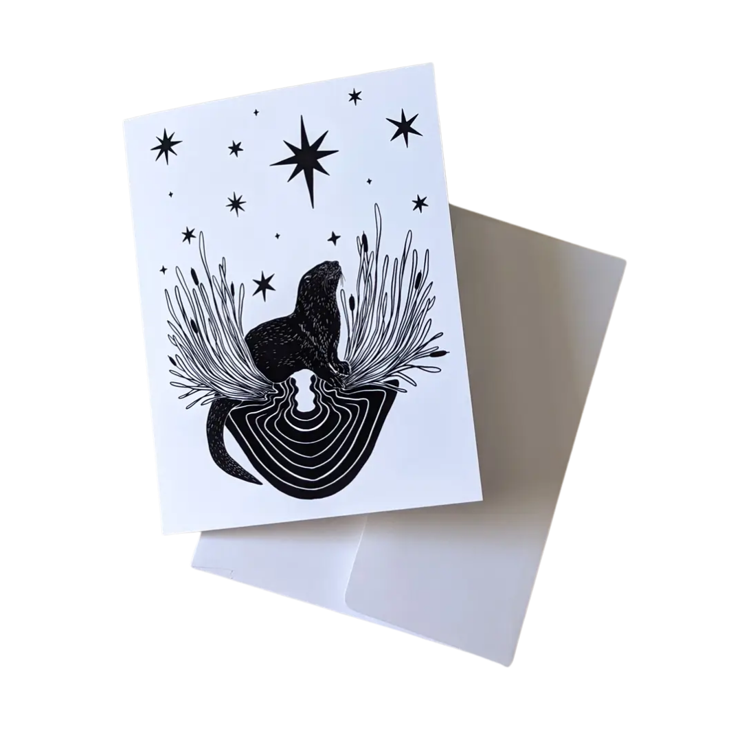 "Celestial Otter" Greeting Card