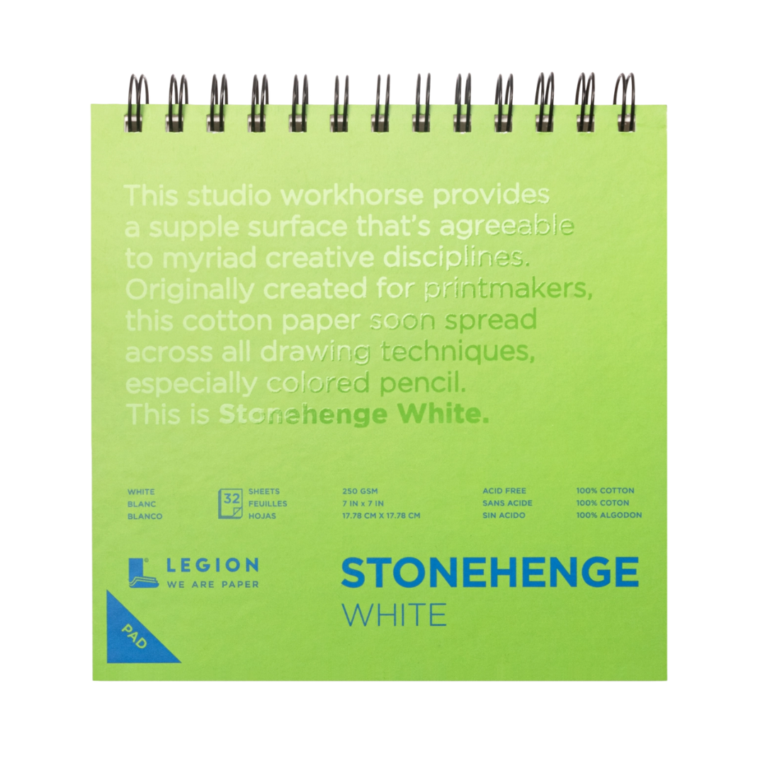 Stonehenge White Spiral Pad, Journaling, Drawing & Sketching (7"x7")