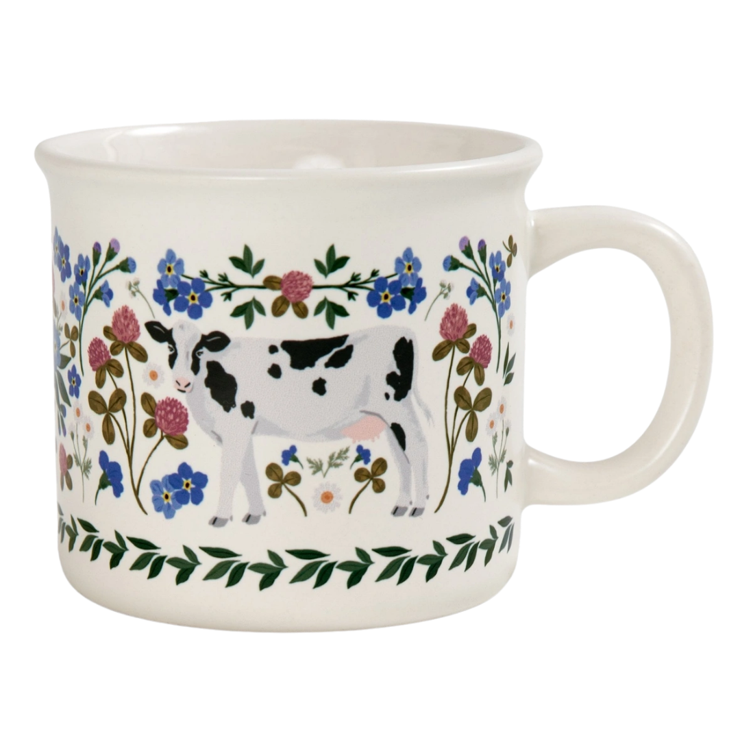 Milk Cows Folk Floral Mug