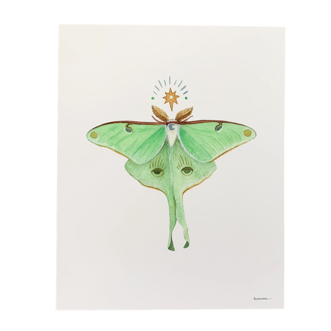 Astral Luna Moth Art Print