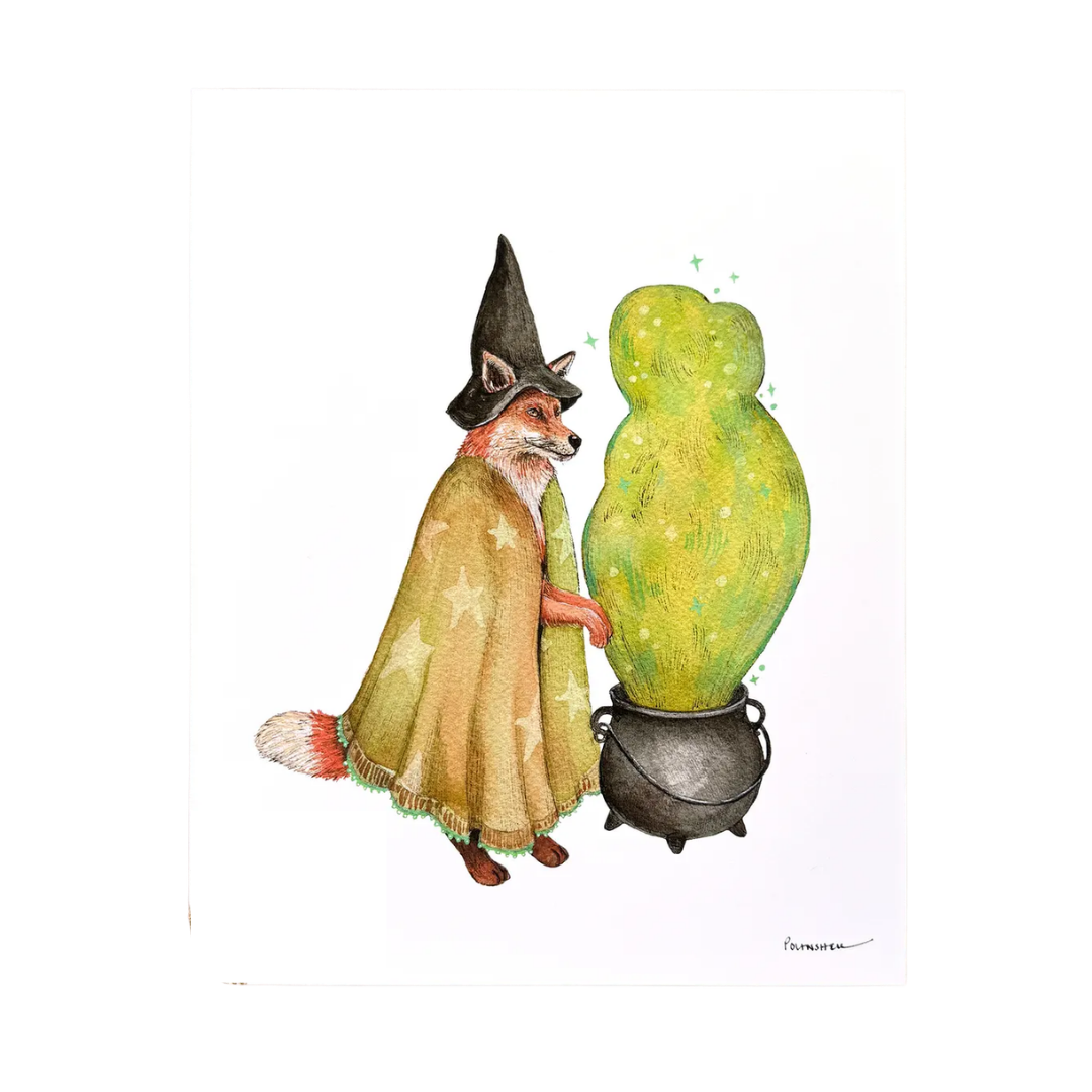 Witchy Whiskers Art Print (8" x 10")