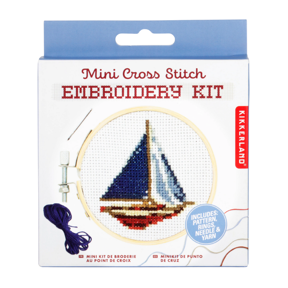 Sailboat Mini Cross Stitch Embroidery Kit