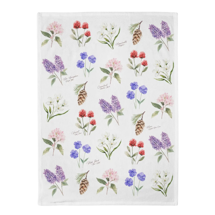 Flowers of New England Tea Towel