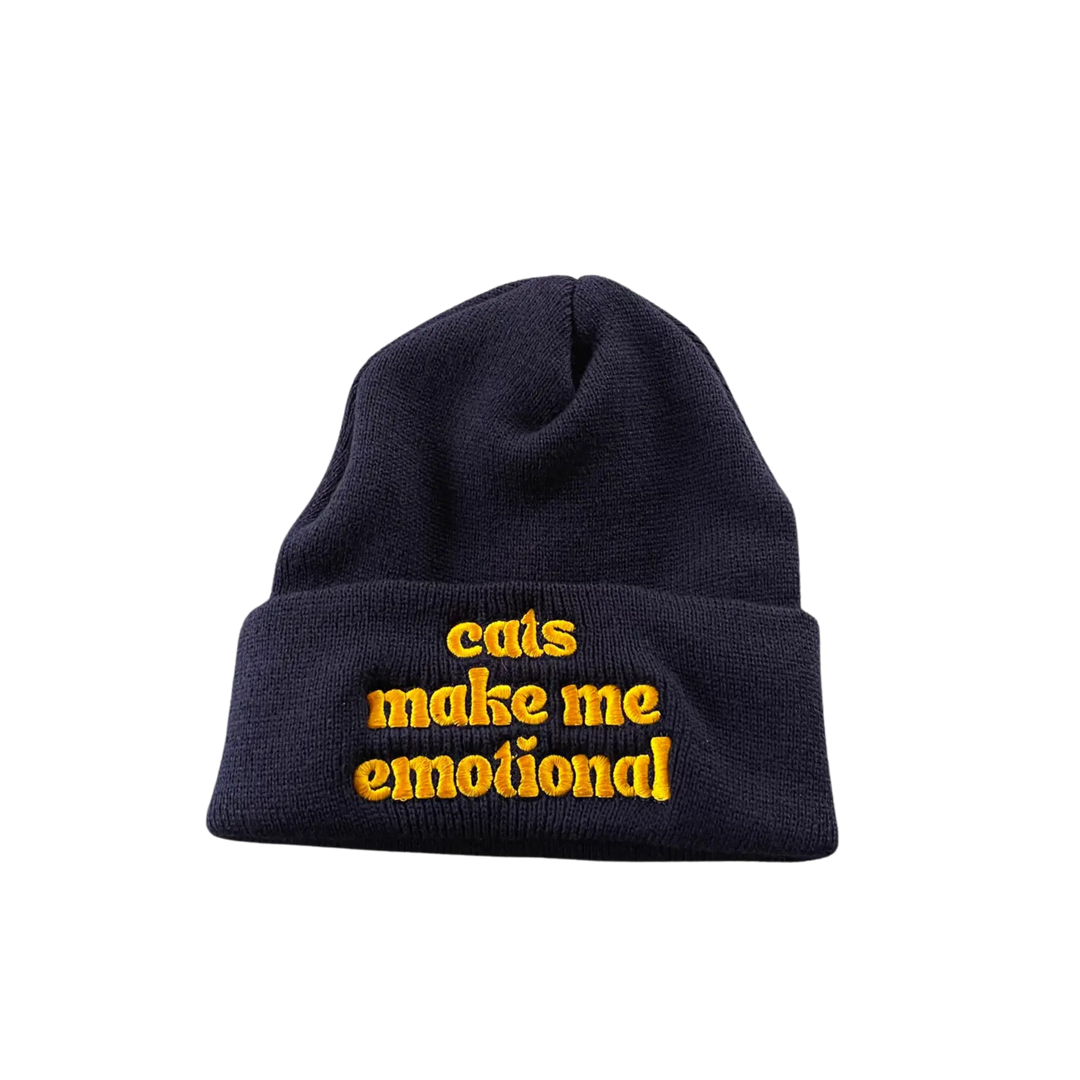 Cats Make Me Emotional Knit Beanie