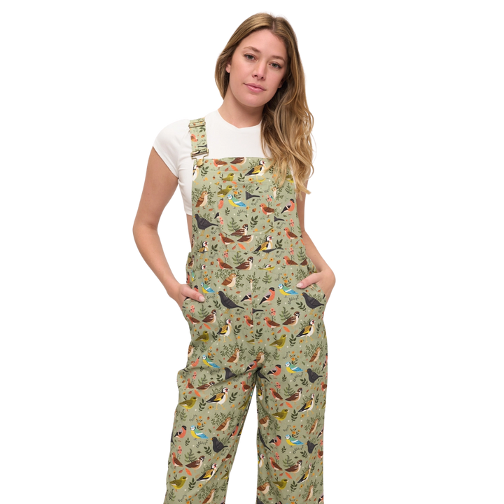 Floral Songbirds Overalls