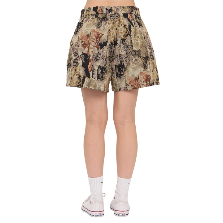 Cat Collage Print Tapestry Shorts