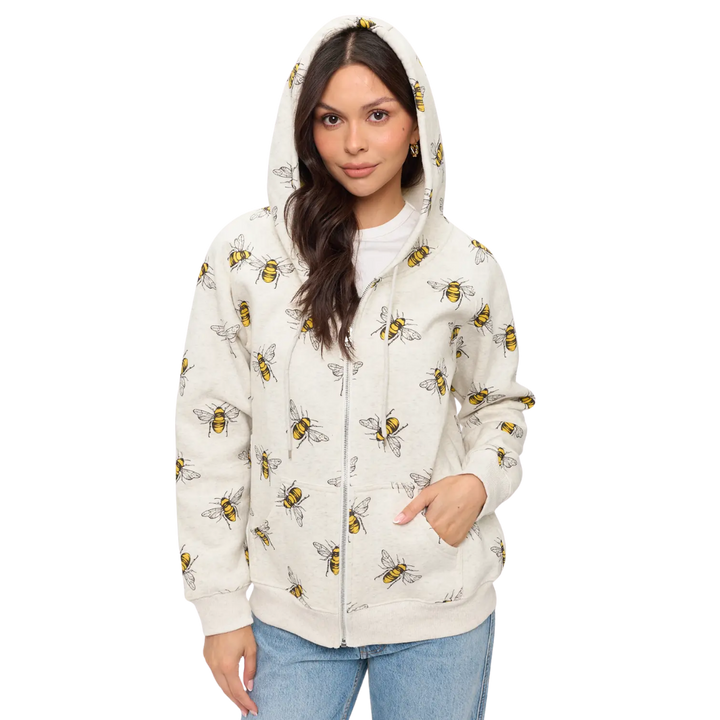 Bumble Bee Zip Up Hoodie