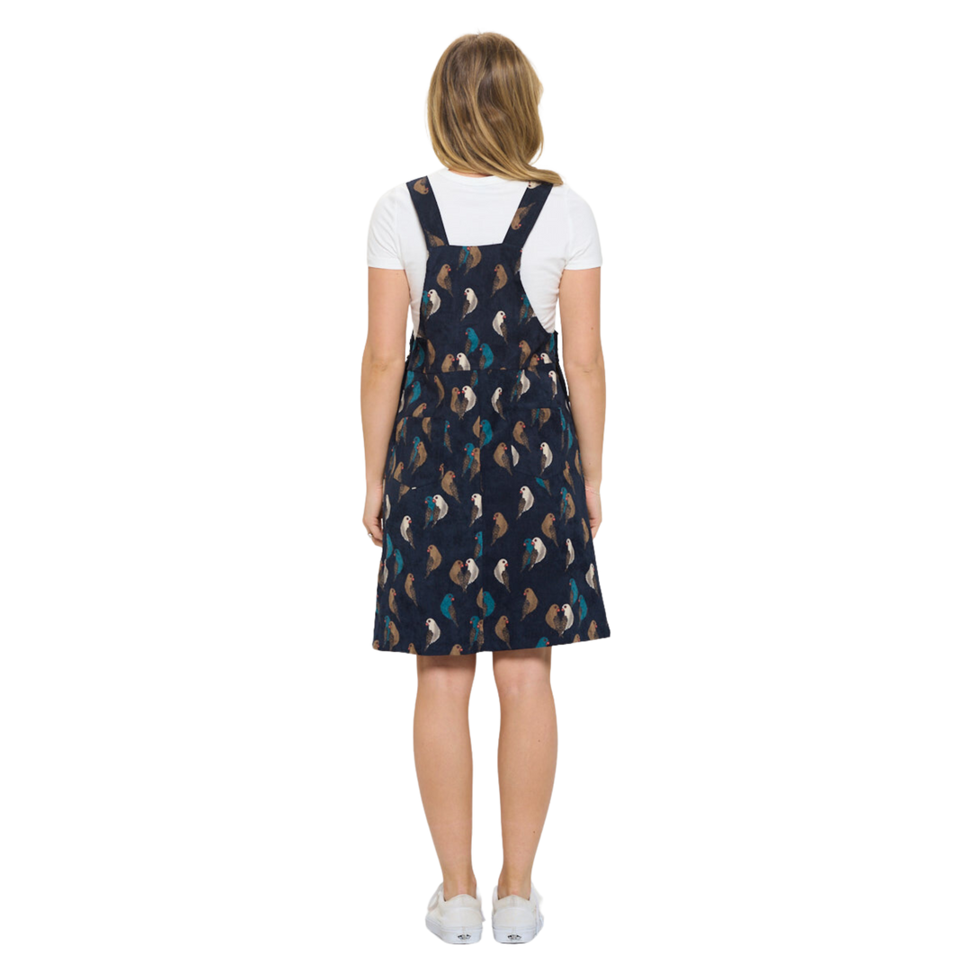 Parrot Print Corduroy Dress