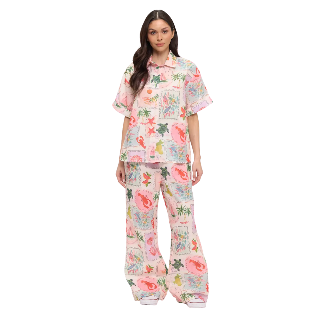 Coastal Vacation Button-Down Shirt