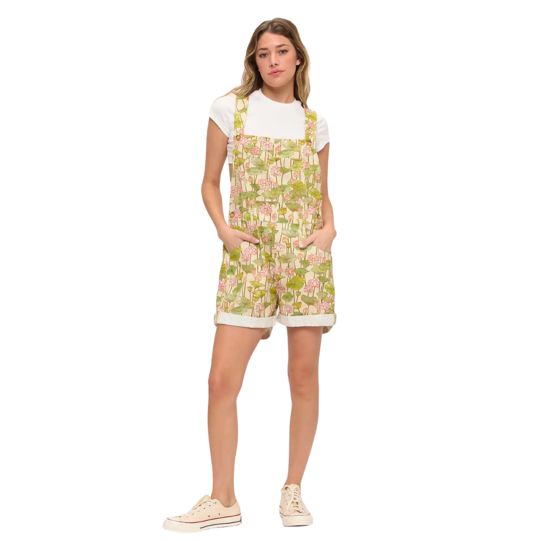 Lotus Flower and Lily Pads Shortalls