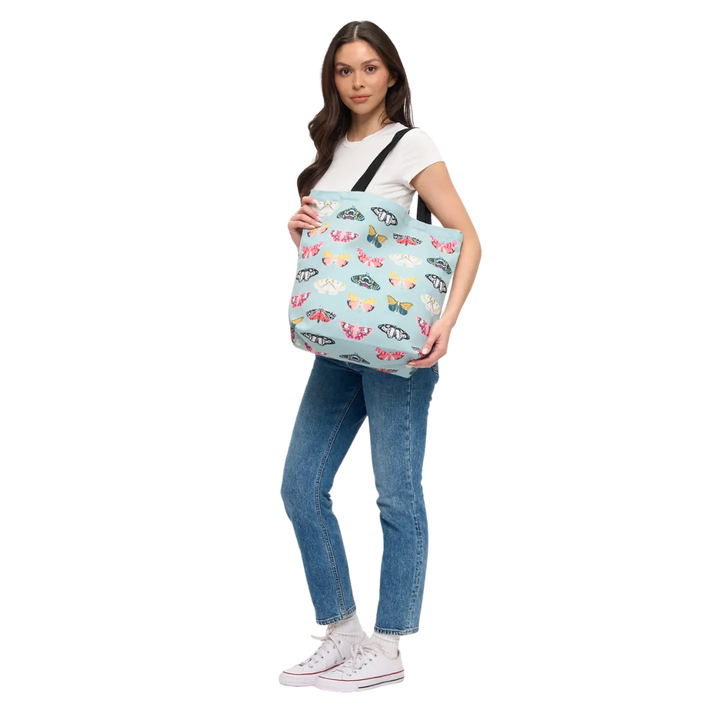 Colorful Butterfly Print Tote Bag