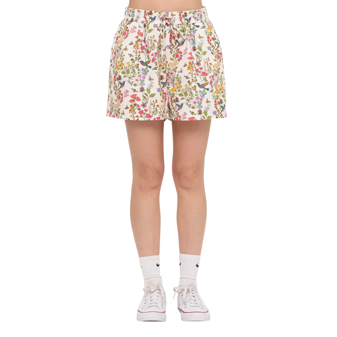 Floral Humming Bird Shorts