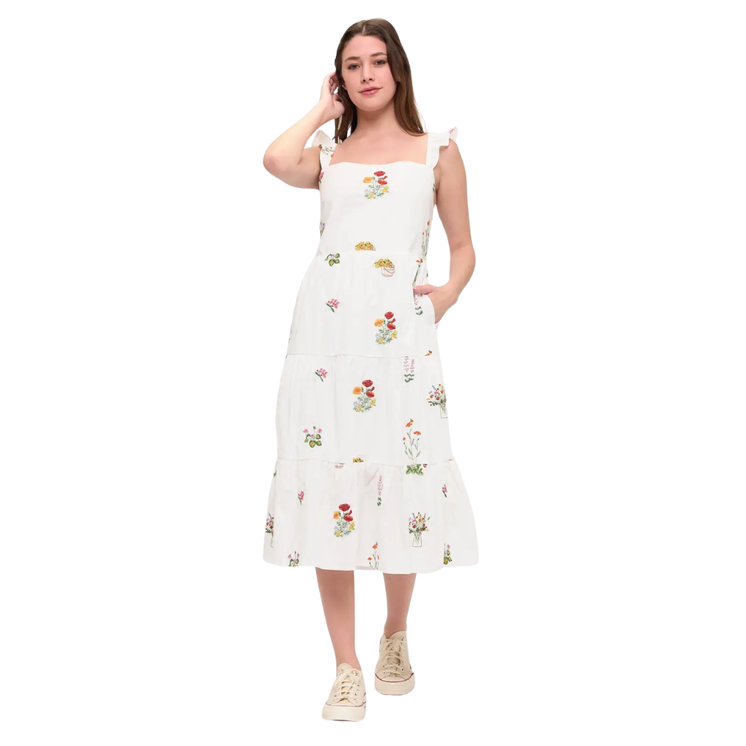 Floral Meadow Embroidery Sundress