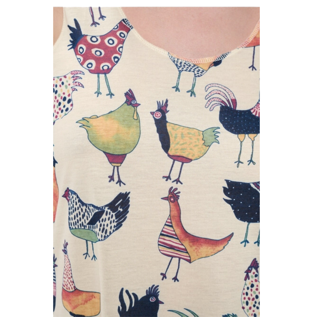 Rooster Print Tank Top