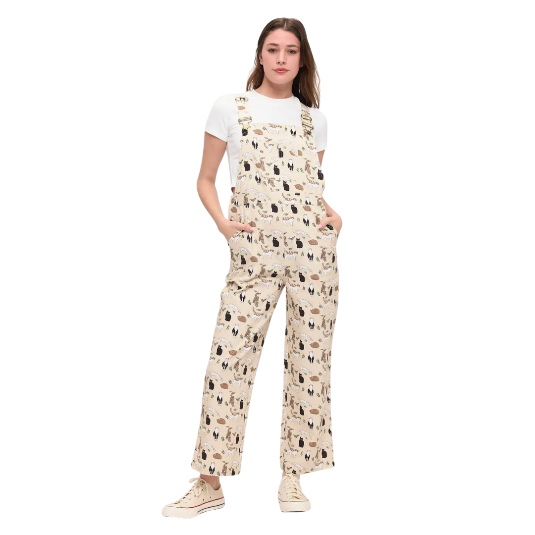 Playful Cats and Leaves Overalls