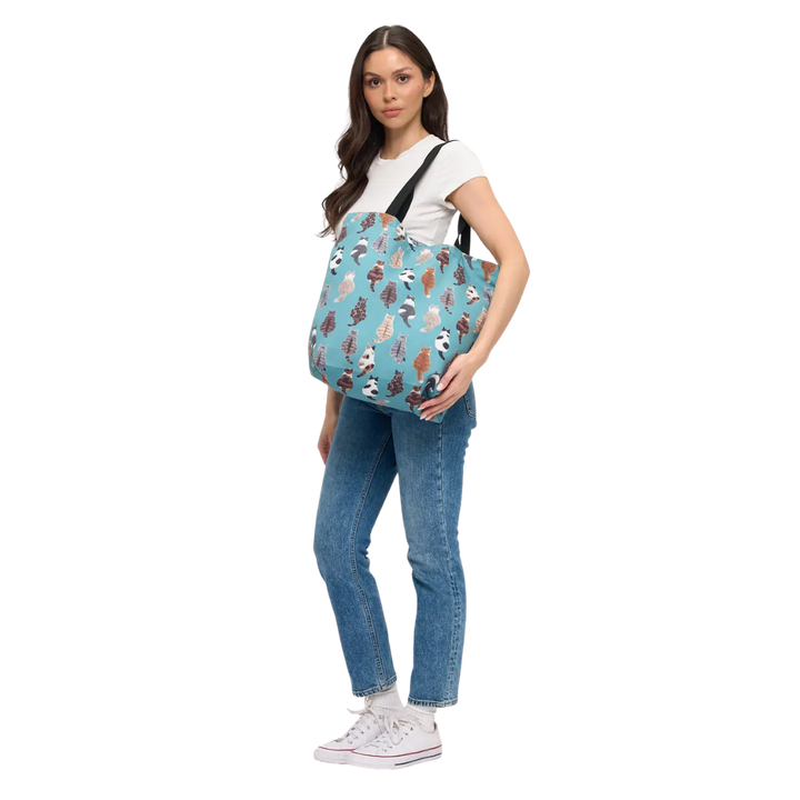 Whimsical Cat Tails Print Tote Bag