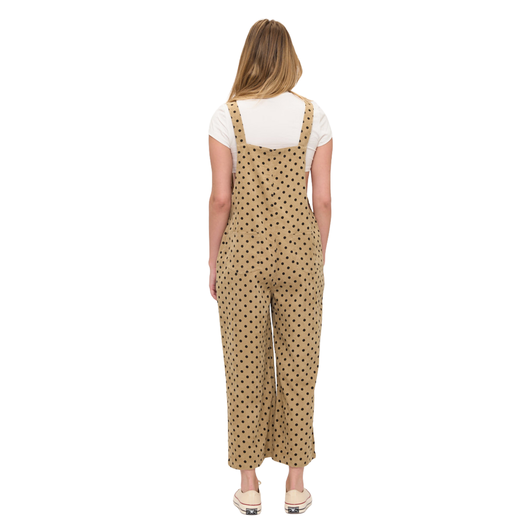 Polka Dot Print Corduroy Overalls