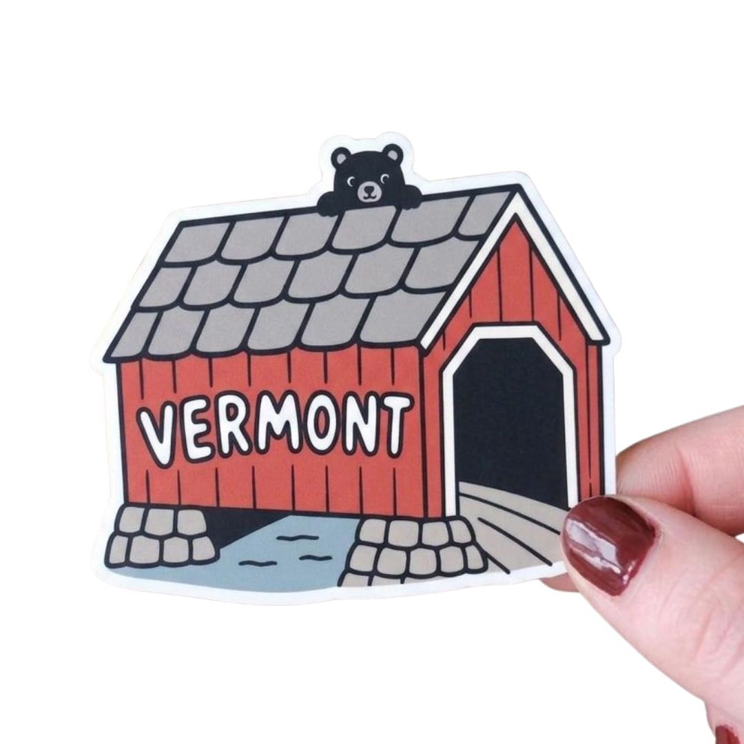 Vermont Covered Bridge & Black Bear Sticker