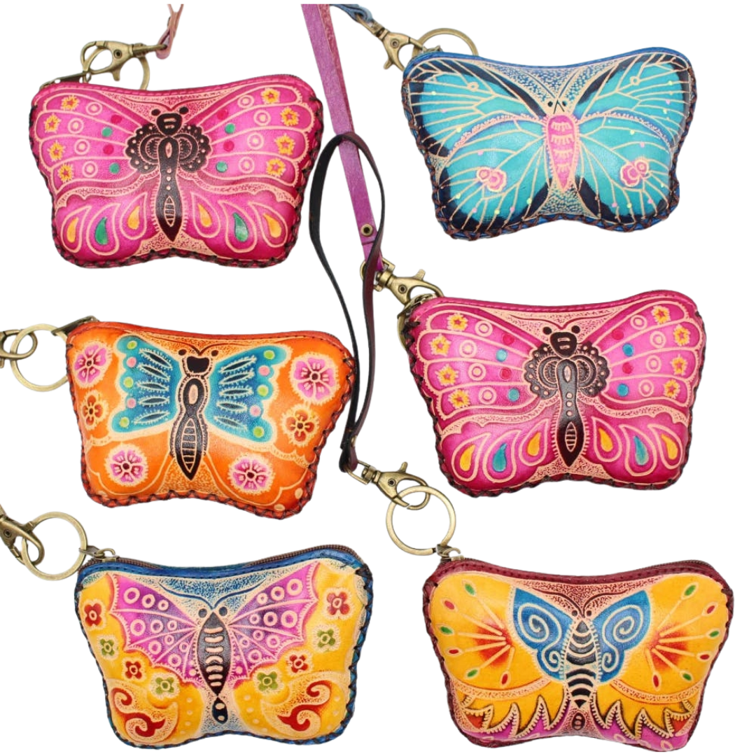Leather Butterfly Coin Purse