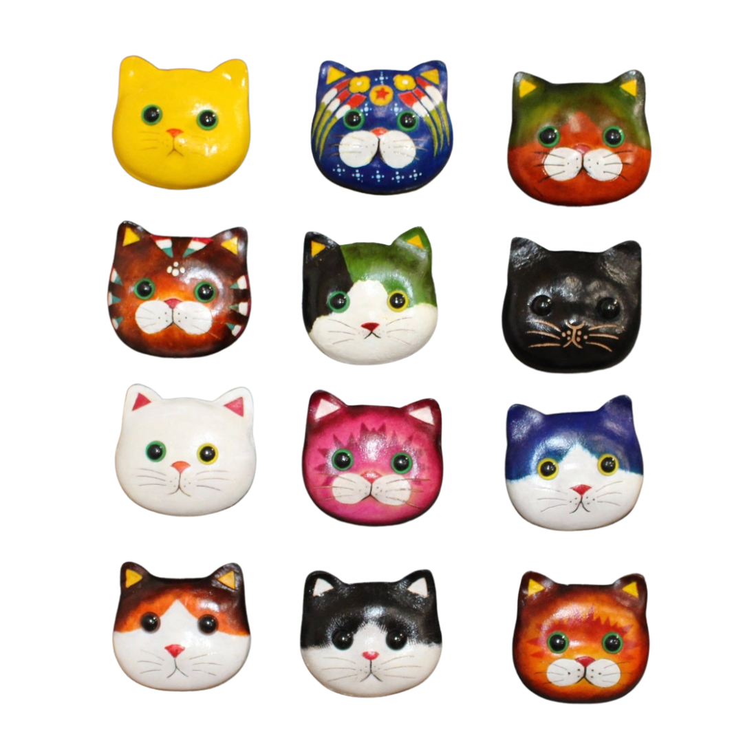Assorted Mini Leather Cat Magnet