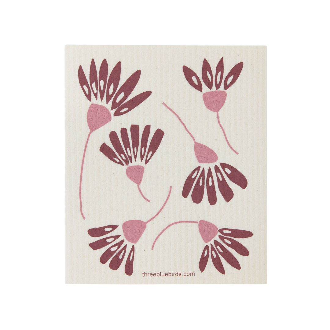 Six Stems (Rose) Swedish Dishcloth