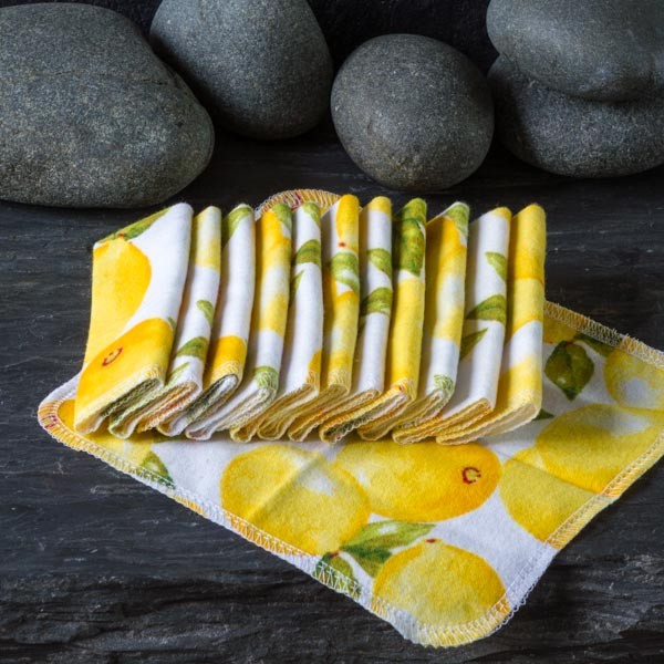 Reusable Cloth Wipes - Vintage Lemons