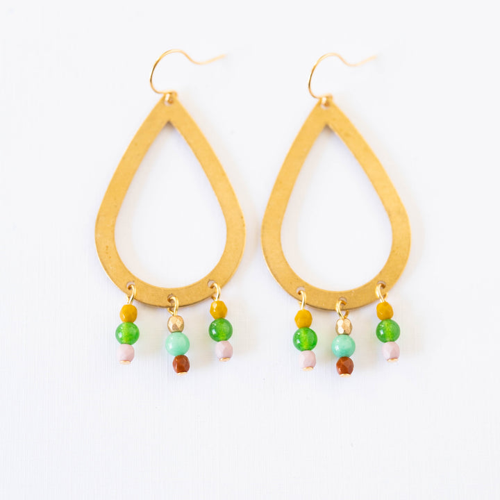 Long Teardrop and Bead Earrings