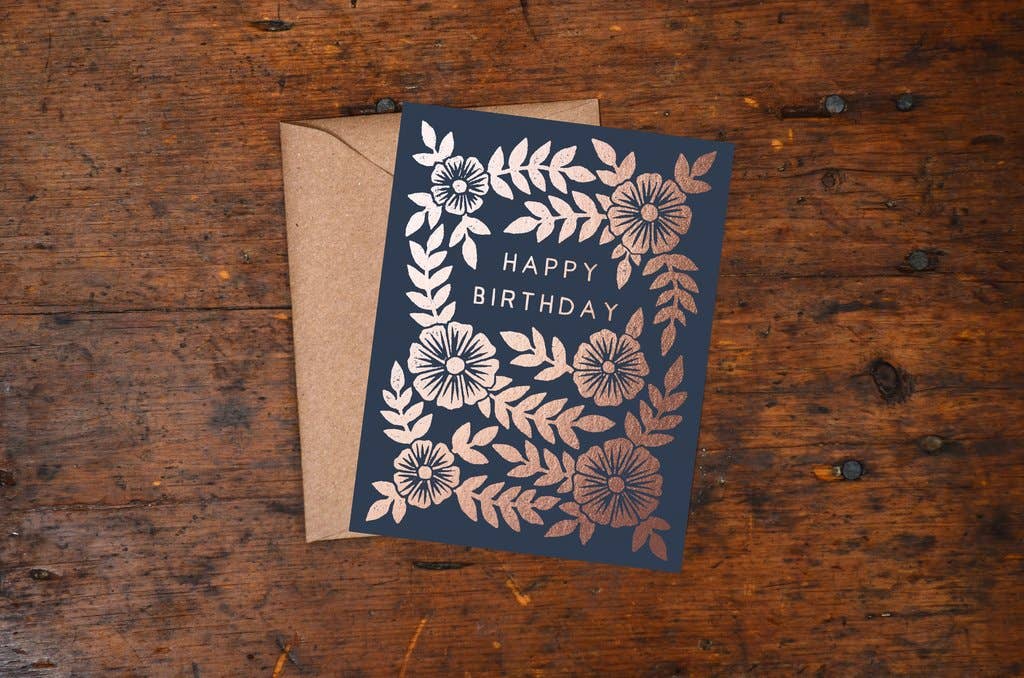 Happy Birthday Foil Stamped Greeting Card