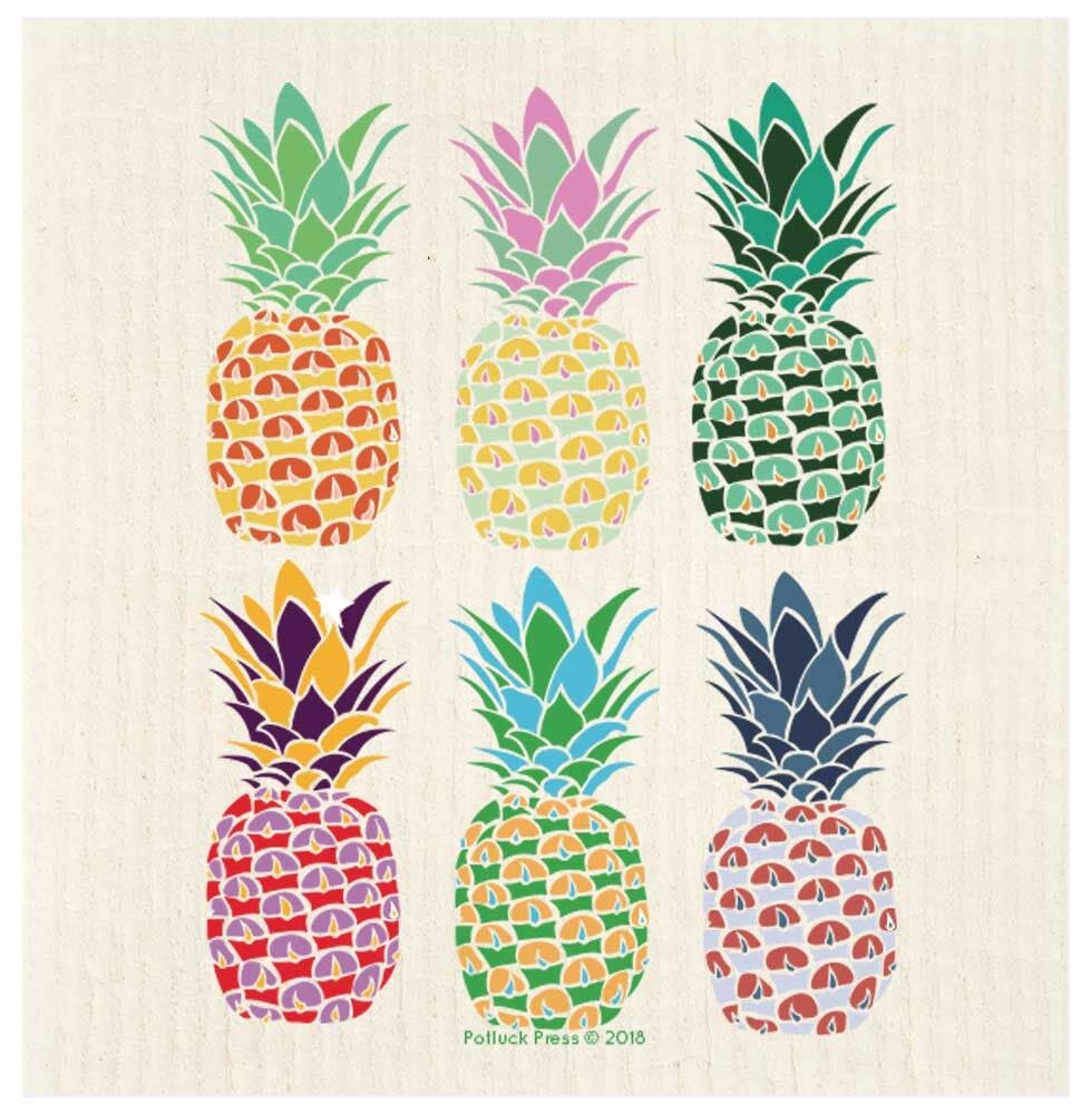 Multi Pineapple Pattern Swedish Dishcloth