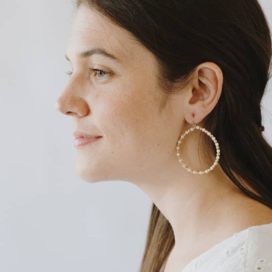 Extra Large Two Tone Dangle Hoops