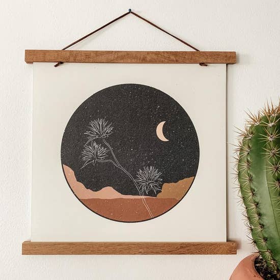 Desert Flower at Night Art Print