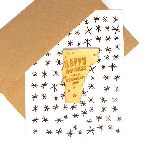 Happy Holidays from Vermont Magnet with Card