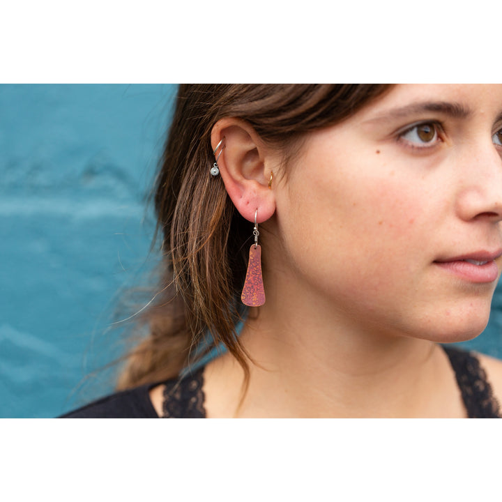 Copper Taper Strip Earrings - Small