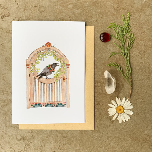 Woodland Garden: Jack's Garden Gate - Greeting Card