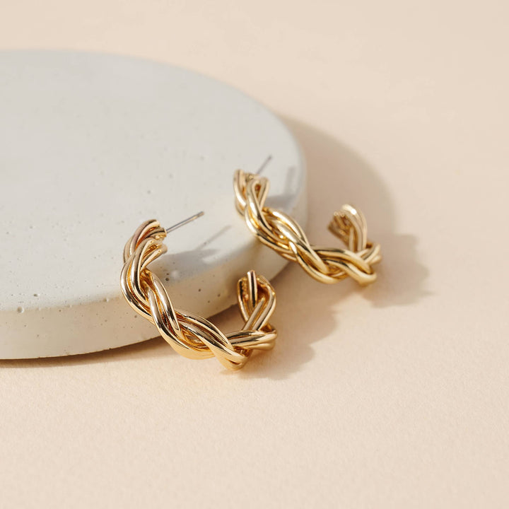 Twisted Metal Open Hoop Earrings