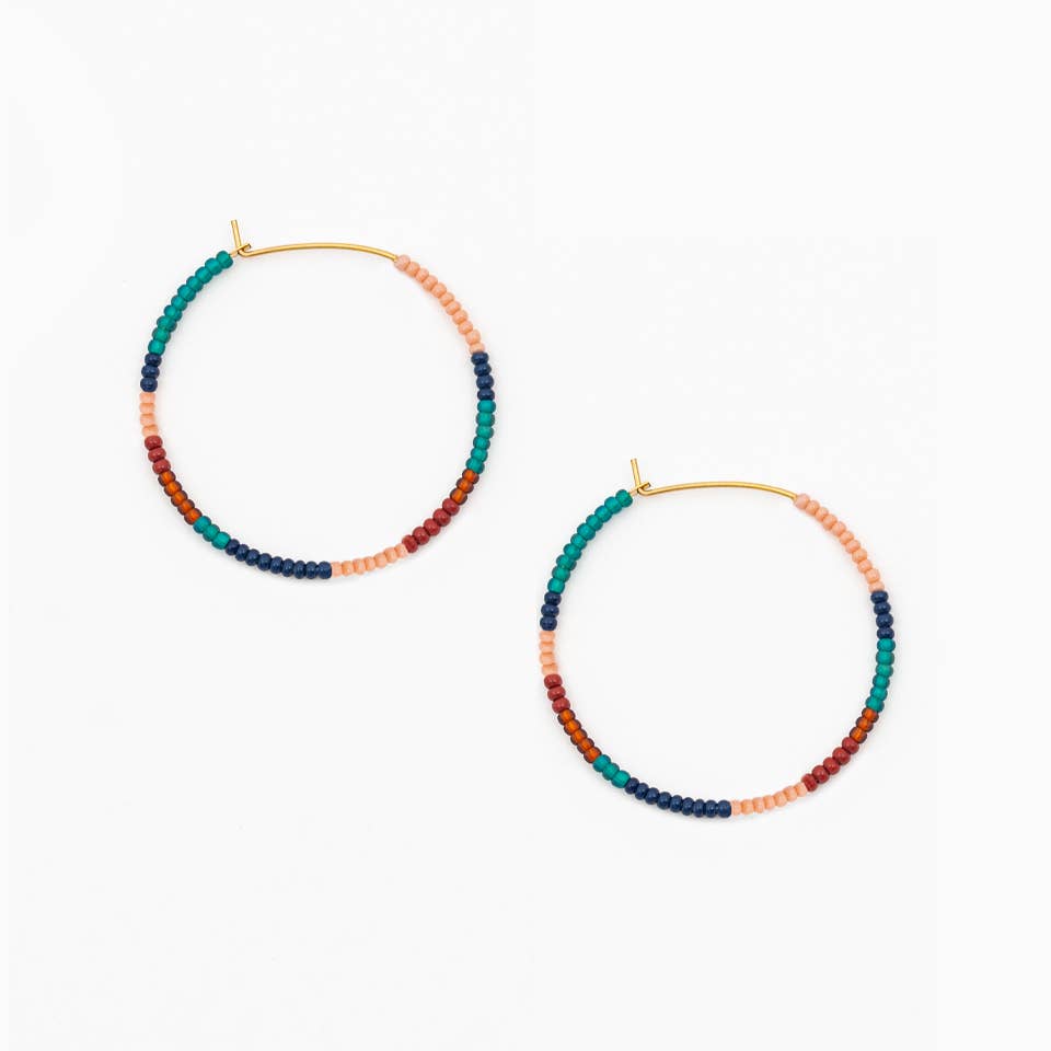 Beaded Hoop Earrings