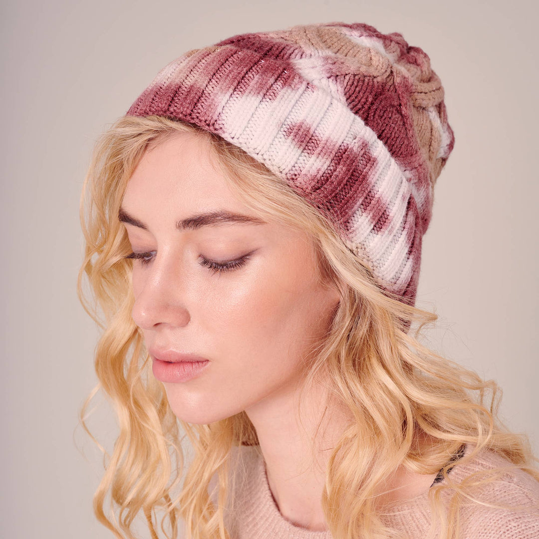 Tie Dye Print Knitted Beanie