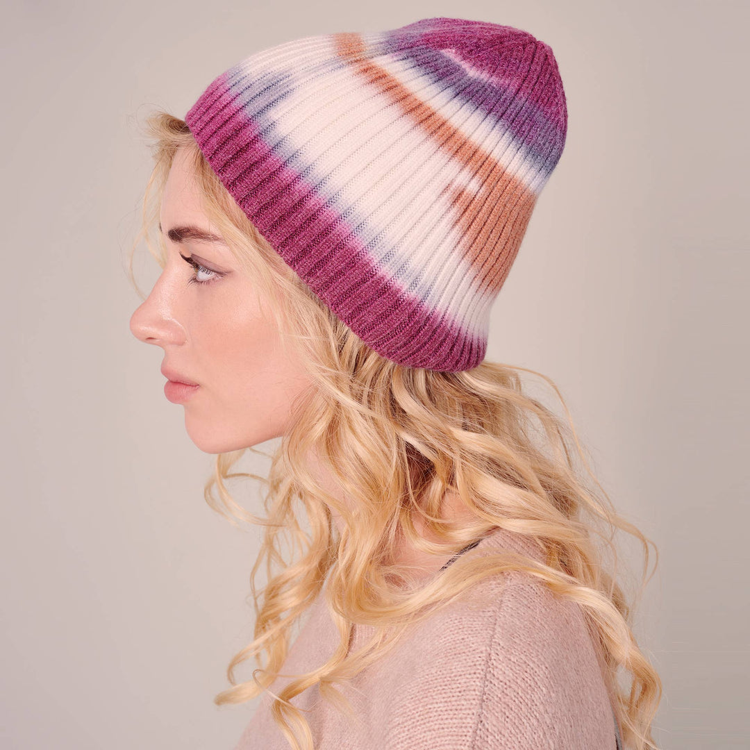 Tie Dye Print Ribbed Beanie