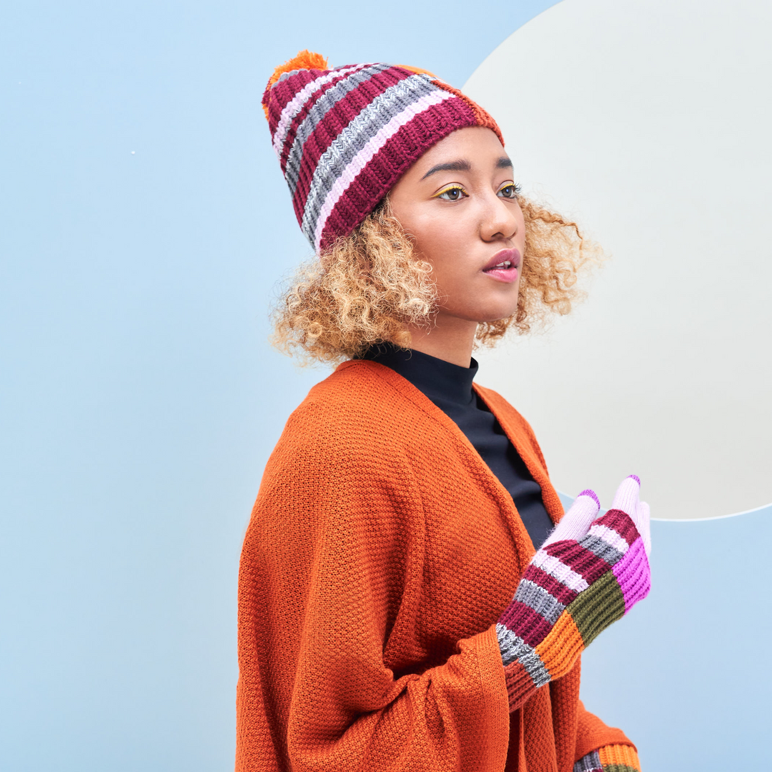 Patchwork Pom Hat