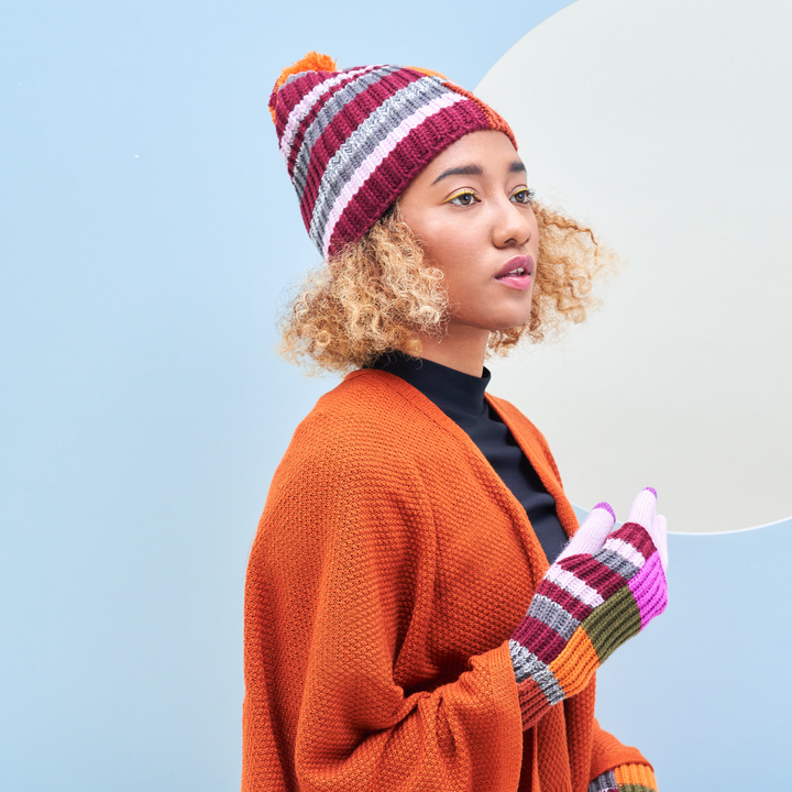 Patchwork Pom Hat