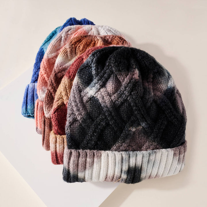 Tie Dye Print Knitted Beanie