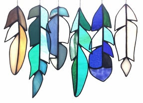 Gull Stained Glass Feather- Turquoise