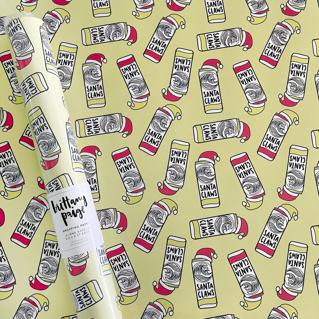White Claw Christmas Wrapping Paper