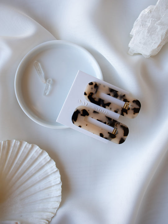 Ivory Tortoise Hair Clip Duo